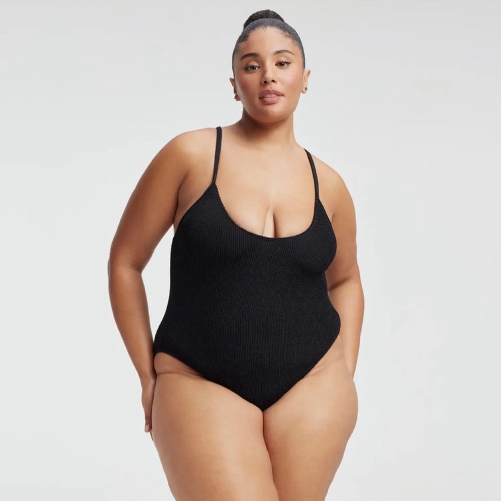 NWOT Good American Always Fit One-Piece Swimsuit Black Sz 7/8 4XL/5XL